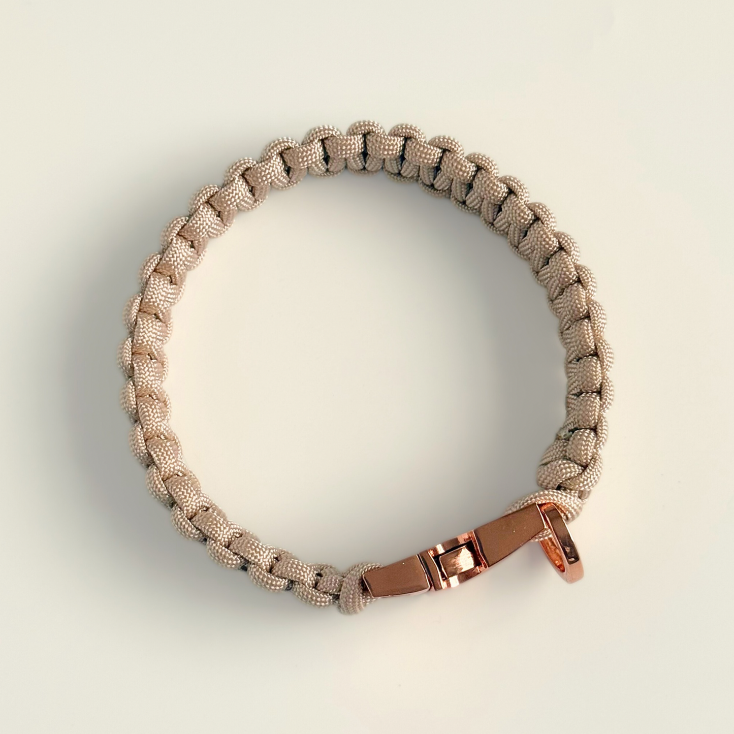 ‘Pearl Rose’ custom made braided Paracord dog collar with metal buckle