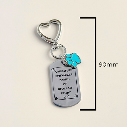 Custom Dog Breed ‘Miniature Schnauzer’ Personalised Owner Engraved Keyring (Copy)