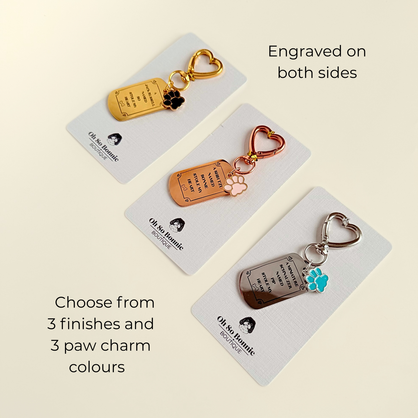Custom Dog Breed ‘Miniature Schnauzer’ Personalised Owner Engraved Keyring (Copy)