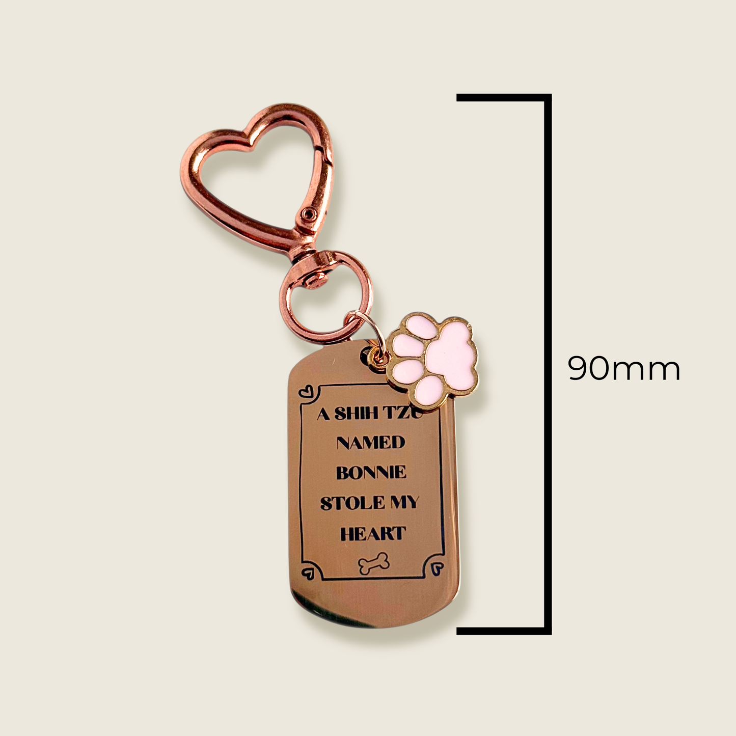 Custom Dog Breed ‘Shih Tzu’ Personalised Owner Engraved Keyring