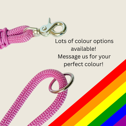 Custom made ‘Lavender Pink’ nylon braided rope dog lead