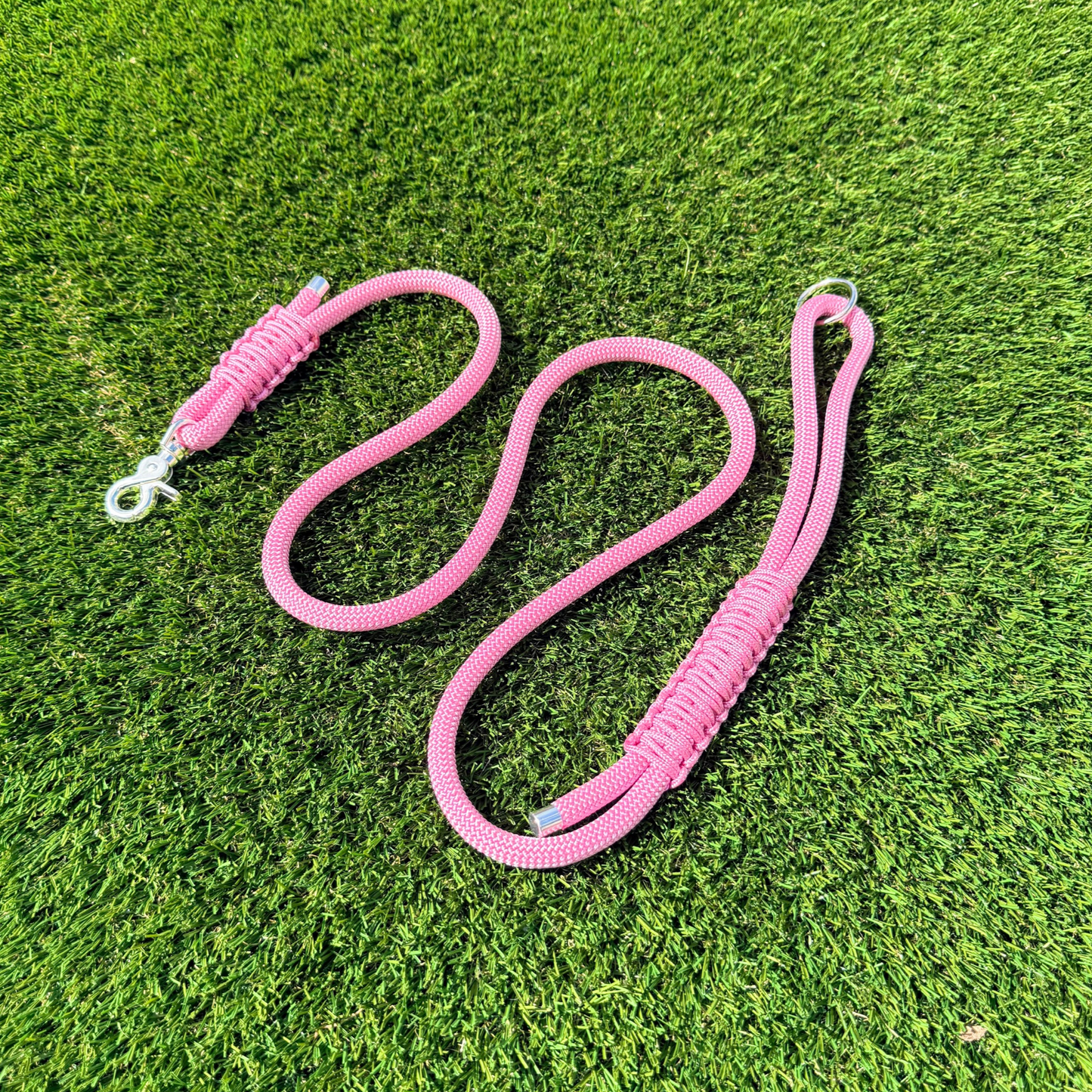 Custom made ‘Lavender Pink’ nylon braided rope dog lead
