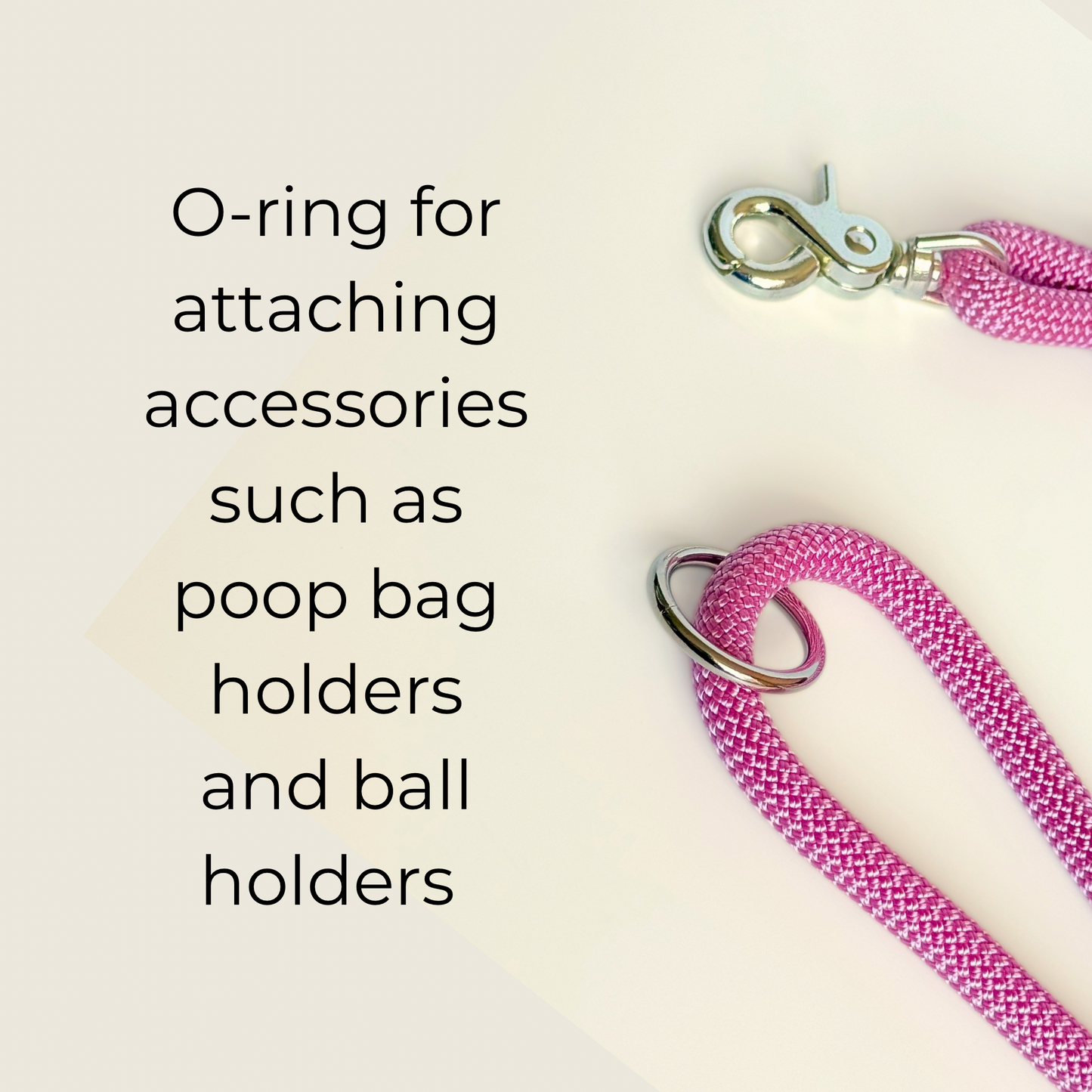 Custom made ‘Lavender Pink’ nylon braided rope dog lead