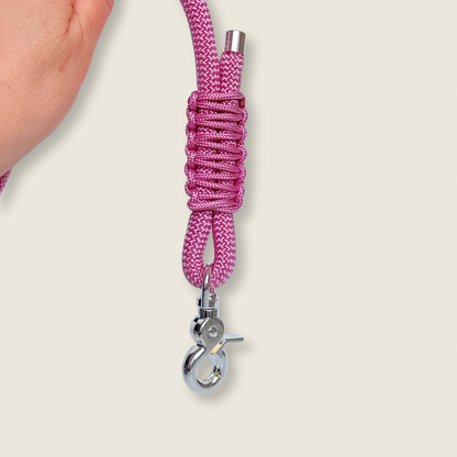 Custom made ‘Lavender Pink’ nylon braided rope dog lead