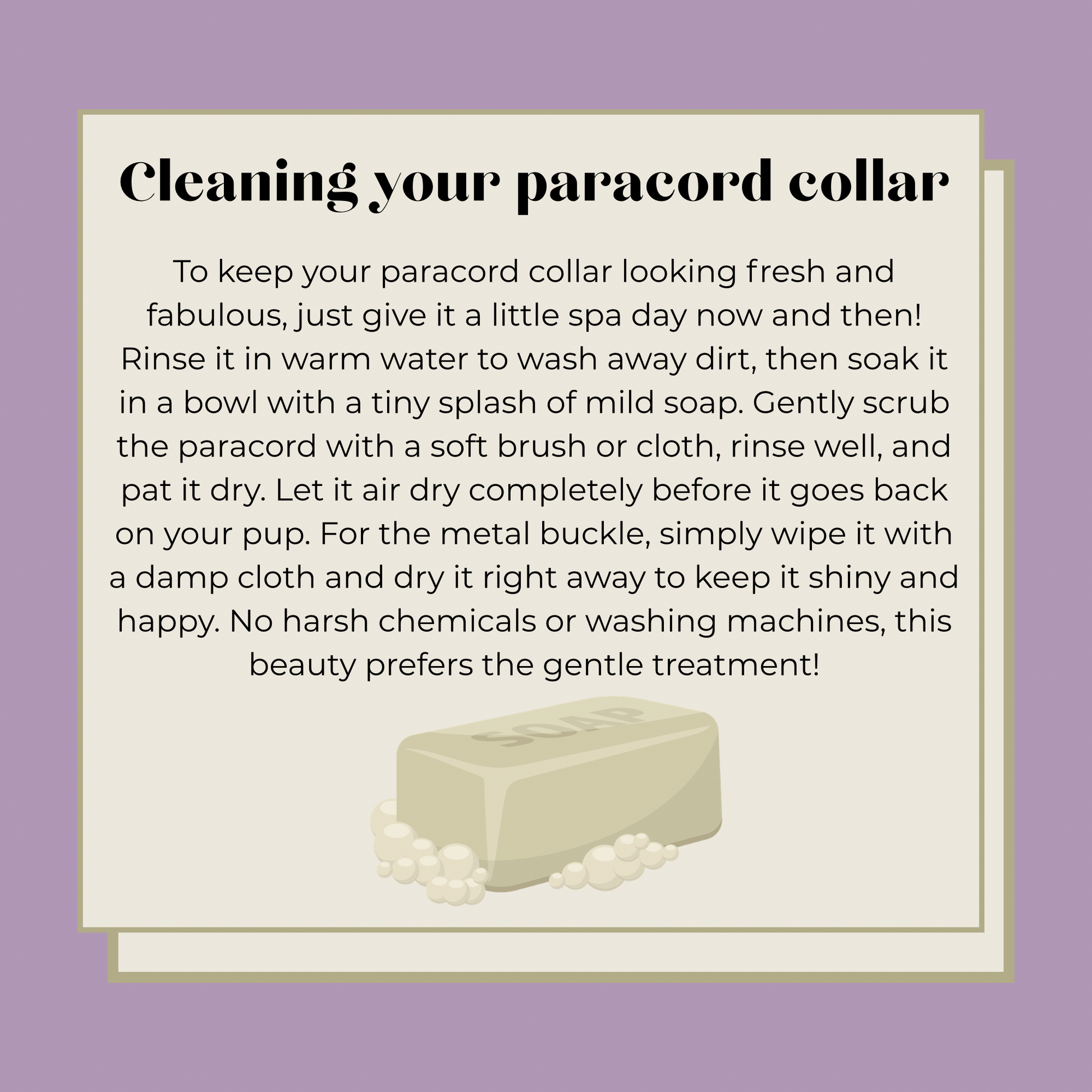 How to clean your paracord dog collar.