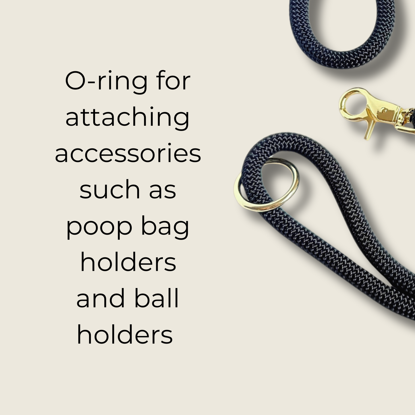 Custom made black nylon braided rope dog lead