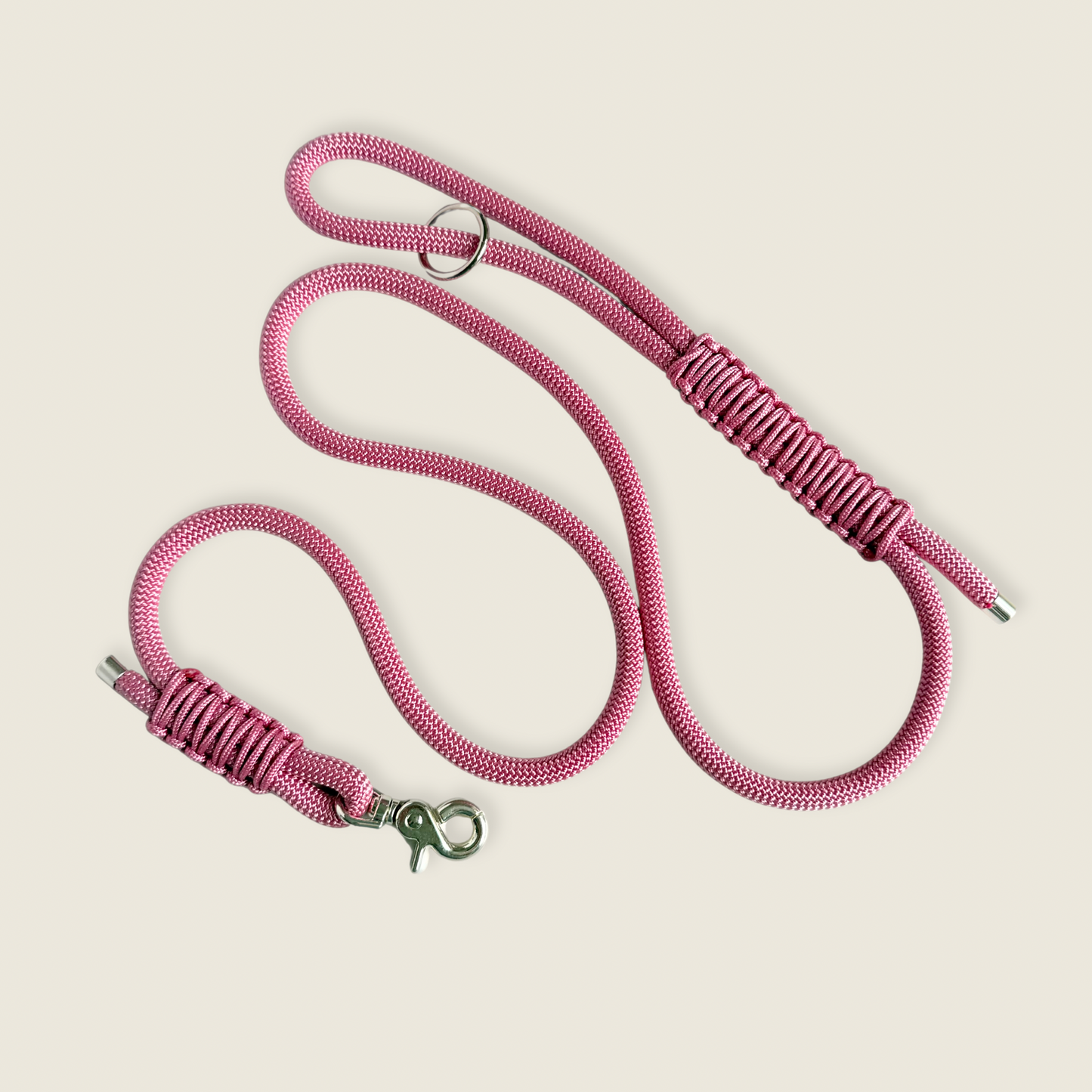 Custom made ‘Lavender Pink’ nylon braided rope dog lead