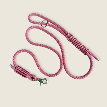 Custom made ‘Lavender Pink’ nylon braided rope dog lead