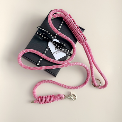 Custom made ‘Lavender Pink’ nylon braided rope dog lead